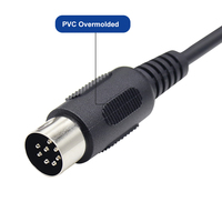 Conector de cable macho DIN de 6 pines macho a DIN de 6 pines de alta calidad Material de carcasa de PC nominal 5A para aplicaciones de alimentación y PCB