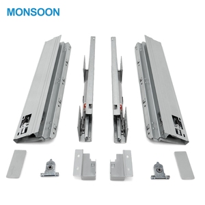 Soft Close Cabinet Adjustable Slim Metal Box Wall Mounted Drawer Slide