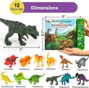 Dinosauro giocattolo Set per bambini libro sonoro con ruggiti realistici e 12 grandi figure Dino Set di gioco educativo per i più piccoli - Product Image 3