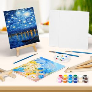 Custom Size <b>Painting</b> <b>Canvas</b> Solid Wood Angle Adjustable 4x4 4x6 5x7 8x8 Stretched <b>Mini</b> <b>Canvas</b> with Wood Easel - Product Image 2