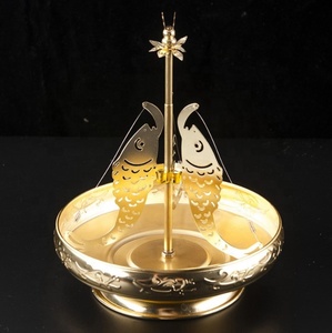 Porte-encens en laiton doré D19*H20cm pour méditation de grande taille - Product Image 5