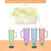 Bol à collation avec couvercle pour gobelet de 40 oz avec poignée, plateau à collation en silicone, support réutilisable pour collations, accessoires pour gobelet