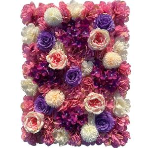 Decorazione Floreale di Alta Qualità <span class=keywords><strong>per</strong></span> Palco Matrimoniale, Sfondo con Muro di Rose <span class=keywords><strong>Rosa</strong></span> in Tessuto di Seta - Product Image 4
