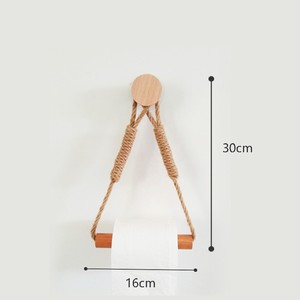 <span class=keywords><strong>Portarotolo</strong></span> per <span class=keywords><strong>Carta</strong></span> <span class=keywords><strong>Igienica</strong></span> in <span class=keywords><strong>Legno</strong></span> Intrecciato a Mano con Corda di Canapa, Design Senza Foratura per Bagno - Product Image 6