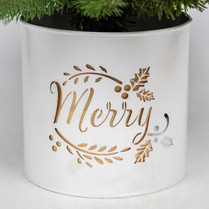 Árbol de Navidad grande de pino artificial moderno al aire libre Co-Arts con maceta de metal blanco - Product Image 3