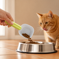 Cuillère à nourriture pour animaux de compagnie, étanche, anti-fuite, à portions contrôlées, écologique, en PP, portable, élégante, adaptée aux chiens et aux chats, pour les sorties en plein air