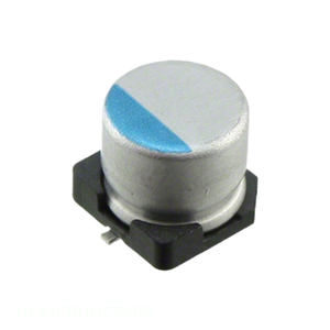 ตัวเก็บประจุแบบยึดติดพื้นผิว100 uF ตัวเก็บประจุแบบอลูมิเนียม100 uF 20% 16V SMD UCX1C101MCS6GS เดิม - Product Image 1
