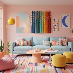 Decorazione da Parete in Macramè Fatto a Mano con Colori Sfumati, <span class=keywords><strong>Arte</strong></span> Murale Boho con Nappine in <span class=keywords><strong>Lana</strong></span> per Arredamento Rustico e Camera da Letto - Product Image 6