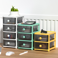 Vente directe d'usine de stockage en plastique armoire de bureau multicouche boîte anti-poussière en plastique empilable bureau armoire de stockage de bureau