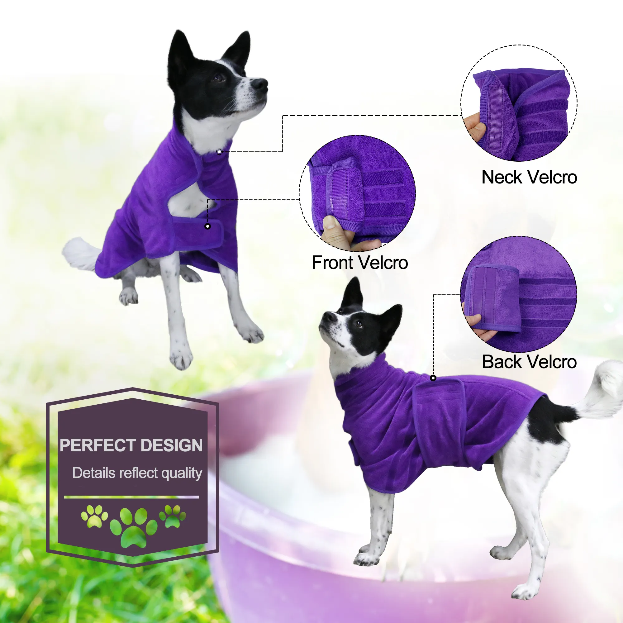 Vêtements de luxe de haute qualité pour chiens OEM vêtements pour animaux de compagnie peignoir pour chiens en vrac