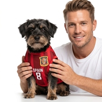 Maßgeschneidertes Hunde-Fußballtrikot Brasilien Nationalmannschaft Abzeichen Druck Atmungsaktive Haustier-Fußballuniform Chinesisches Neujahr XS