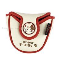 Housse de tête de putter de golf en cuir PU Lucky Cat avec fermeture magnétique