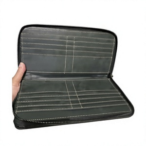 Cartera Larga de Cuero Genuino para Hombre, Cierre de Cremallera, Estilo Vintage Minimalista, Bolso de Mano Diario, Antirrobo, Resistente al Agua, Logotipo Grabado - Product Image 3