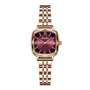 Grande 8716l relógio de pulso, dourado simples moda casual marca luxo senhora quadrado relógios feminino relógios para mulheres presentes