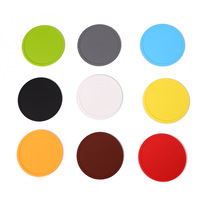 Sous-verres ronds en silicone souple de 10 cm de diamètre et 0,3 cm d'épaisseur, résistants à la chaleur, personnalisables avec impression sur mesure