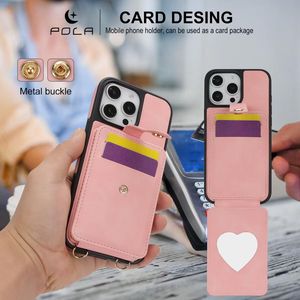 Miroir bandoulière portefeuille fente pour carte étui de téléphone en cuir pour <span class=keywords><strong>iPhone</strong></span> 16 <span class=keywords><strong>Pro</strong></span> <span class=keywords><strong>Max</strong></span> 15 Plus <span class=keywords><strong>14</strong></span> 13 12 lanière support à rabat couverture Hoesje <span class=keywords><strong>Etui</strong></span> - Product Image 2