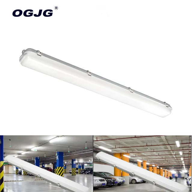 SAA Gudang IP65 Lampu Batten Tahan Air LED Linier Tiga, Lampu Bawah Air 20W 30W 40W 60W 80W Tahan Cuaca