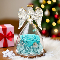 Boîte de fleurs préservées en cadeau, Saint-Valentin, luxe, rose éternelle stabilisée, rose ange préservée pour Noël, Noël, Thanksgiving, cadeau
