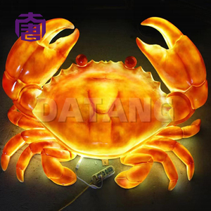 Lámpara LED con Diseño de Cangrejo Estilo Océano, en Resina de Fibra de Vidrio, para Decoración Creativa de Paisajes Exteriores - Product Image 2