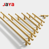 Poignée en or massif brossé JAYA, moderne et simple, pour meubles de chambre, commodes, portes de placard, armoires à chaussures, tiroirs en aluminium