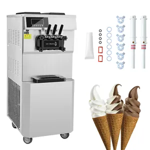 Shanyou Commercial Floor Standing Three Flavors Softy Ice Cream Machine CE approved Soft Serve Ice Cream Maker for Sale