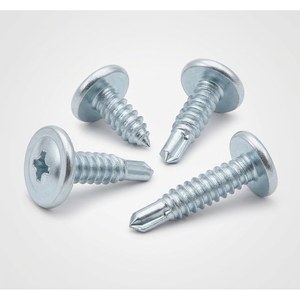 Vis autoperceuses à tête trapézoïdale modifiée, zinguées, en acier au carbone, pour charpentes métalliques, en gros, en stock - Product Image 1