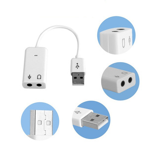 External Usb Sound Card 3.5mm Audio Adapter <b>For</b> Desktop Laptop <b>Computer</b> Headphone <b>Microphone</b> Streaming Gaming - Product Image 1