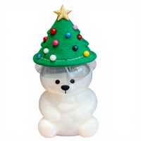 Gobelet en verre Bearista 2026 avec motif ours en peluche, résistant aux hautes températures, avec couvercle et paille, pour adultes