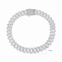 Bracelet Chaîne Cubaine en Laiton Tendance, Bijoux Fins, Entièrement Sertis de Zircons Cubiques, Style Bling Bling, pour Hommes, Idéal pour les Fiançailles, Vente en Gros
