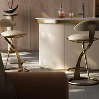Tabouret de bar moderne et minimaliste en acier inoxydable, chaise haute de luxe léger pour bar à domicile et salle à manger, écologique, durable, tendance