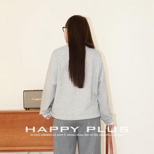 เสื้อฮู้ดฟลีซพิมพ์ลายการ์ตูนไซส์ใหญ่ รุ่น N9077 สำหรับผู้หญิง ยี่ห้อ Happy Plus สีเทา พร้อมป้าย - Product Image 1