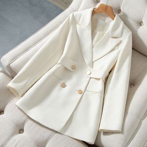 2023 New Blazer Damen Damen Hochwertige rosa Zweireiher Damen anzüge Büro Formelle Business Slim Anzug für Frauen - Product Image 4