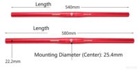 Guidon de vélo de montagne en alliage d'aluminium 6061 usiné CNC haute précision, ultraléger, 25,4 mm * 580 540 mm
