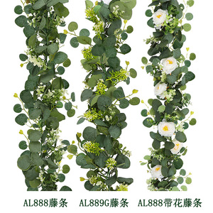 Guirnaldas Artificiales de Eucalipto y Paniculata de 100cm-200cm, Follaje Realista para Decoración del Hogar - Product Image 4