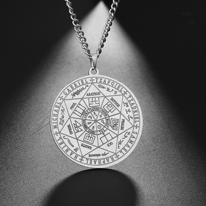 Kalung Liontin Sigil 7 <span class=keywords><strong>Archangels</strong></span> Pria, Kalung Jimat Ajaib <span class=keywords><strong>Archangels</strong></span> Pentakel Baja Tahan Karat - Product Image 1