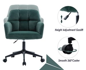 Computer <span class=keywords><strong>Studio</strong></span> poltrona da ufficio verde <span class=keywords><strong>sedia</strong></span> da <span class=keywords><strong>scrivania</strong></span> girevole in velluto regolabile in altezza <span class=keywords><strong>sedia</strong></span> da ufficio imbottita con ruote - Product Image 4