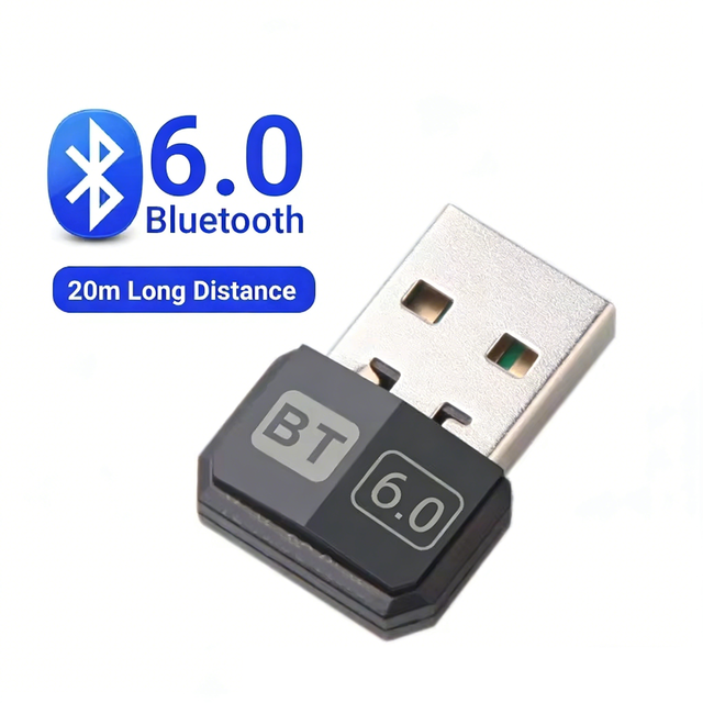 Brlink USB BT6.0 Adapter for PC Windows 11/10/8.1 Bluetooth Receiver Transmitter for Keyboard/Mouse Speak USB Dongle
