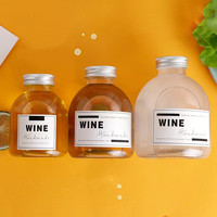 Botella de Vidrio Grueso de 150ml/200ml/350ml/500ml con Tapa de Aluminio para Jugo, Bebidas, Leche y Té, Venta al por Mayor Directo de Fábrica