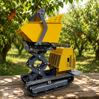 Mini-dumper chenillé électrique 4x2 de 500 kg, 1000 kg, 1 tonne avec benne basculante avant pour la construction