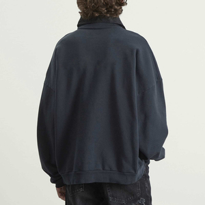 <span class=keywords><strong>Felpa</strong></span> Accogliente <span class=keywords><strong>con</strong></span> Colletto a <span class=keywords><strong>Polo</strong></span> Personalizzabile 100% Cotone di Alta Qualità <span class=keywords><strong>con</strong></span> Motivo a Dita Intere Abbigliamento Maschile - Product Image 4