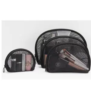 ज़िपर के साथ प्यारा जालीदार मेकअप पाउच कॉस्मेटिक बैग, दैनिक टॉयलेटरीज़ सहायक उपकरण के लिए ट्रैवल टॉयलेटरी बैग पर्स बैग