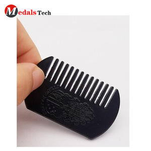 Thẻ Hình Chú Chó Bằng Kim Loại Hình Lược Cắt Mạ Đen Logo Tùy Chỉnh Kèm Dây Chuyền Bóng - Product Image 5