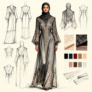 Proveedores Verificados, Fabricante de Ropa, Abaya Modesta Personalizada, Vestido Musulmán para Mujer, Servicio de Diseño de Prendas, Prendas de Alta Calidad - Product Image 1