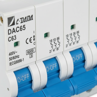 Disjoncteur miniature CDADA DAC65 4 pôles 63A, montage modulaire sur rail DIN