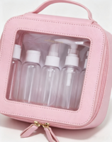 Ensemble de bouteilles de voyage portables avec trousse de toilette, kit de bouteilles vides en PET pour remplir de liquides, shampooing, lotion, spray, contenants cosmétiques
