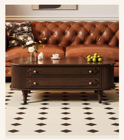 Descuento por Tiempo Limitado: Mesa de Centro Francesa Vintage, Mesa de Centro de Madera Maciza de Estilo Mediados de Siglo para Salas de Estar Pequeñas