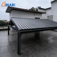 Pergola Moderne en Aluminium Motorisée et Réglable, Revêtement Poudré, Décorative, Sécurité Périmétrique de la Maison, Conception Personnalisée Directe Usine