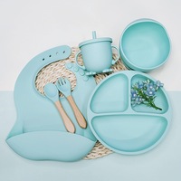 Ensemble de bols à ventouse anti-chute en silicone de qualité alimentaire pour bébé, écologique et moderne, 6 pièces, pour l'alimentation des bébés