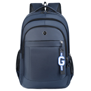 Laptop <b>Backpack</b> <b>Large</b> Capacity Unisex Business Travel School Bag With Laptop Compartment Solid Color Gray Black Blue Purple - Product Image 5