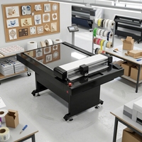 Zweiblatt-Flachbett-Schneideplotter mit automatischer Zuführung für Wellpappe, Stoff und Klebefolien